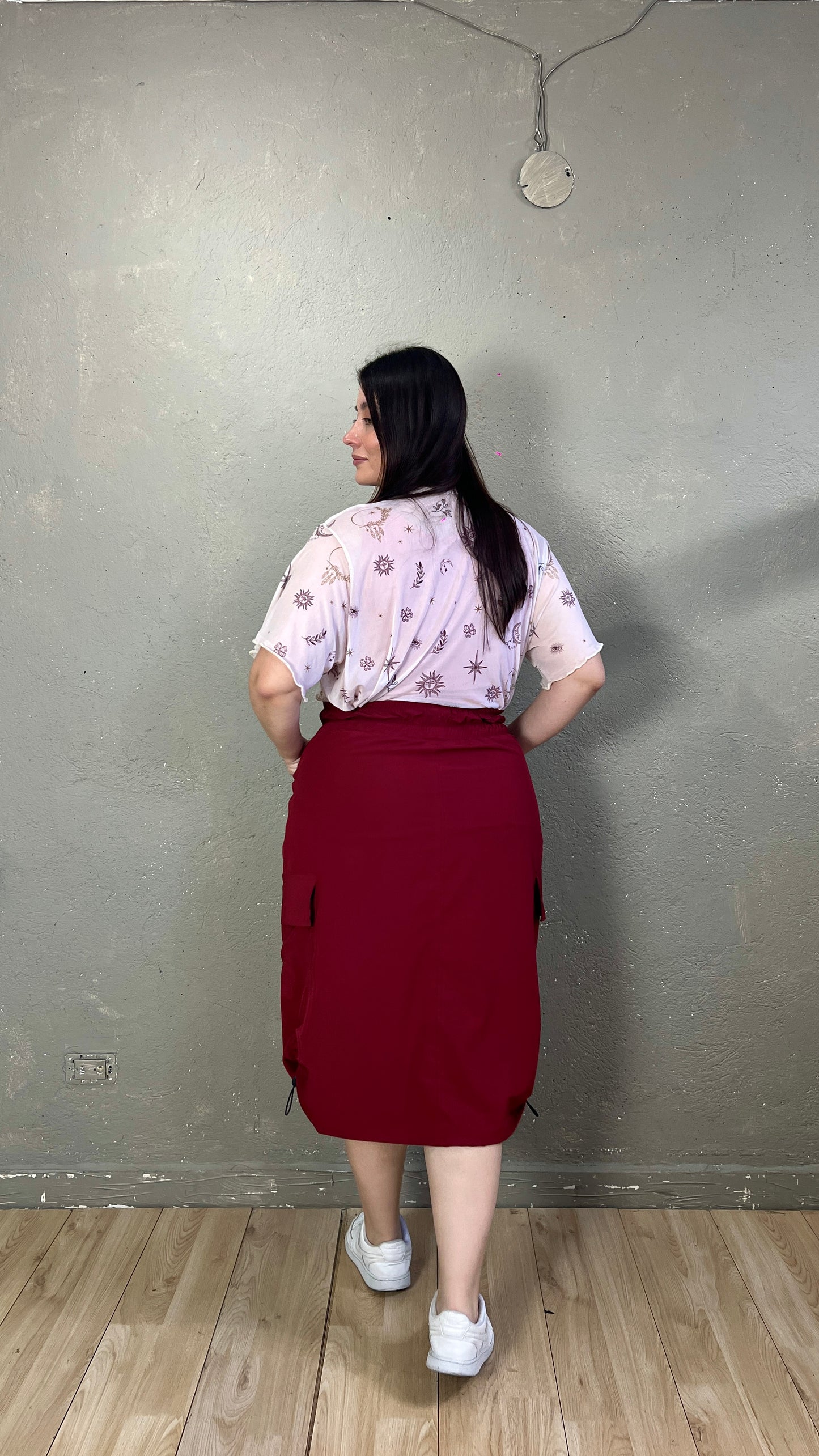 FALDA PARACHUTE VINO
