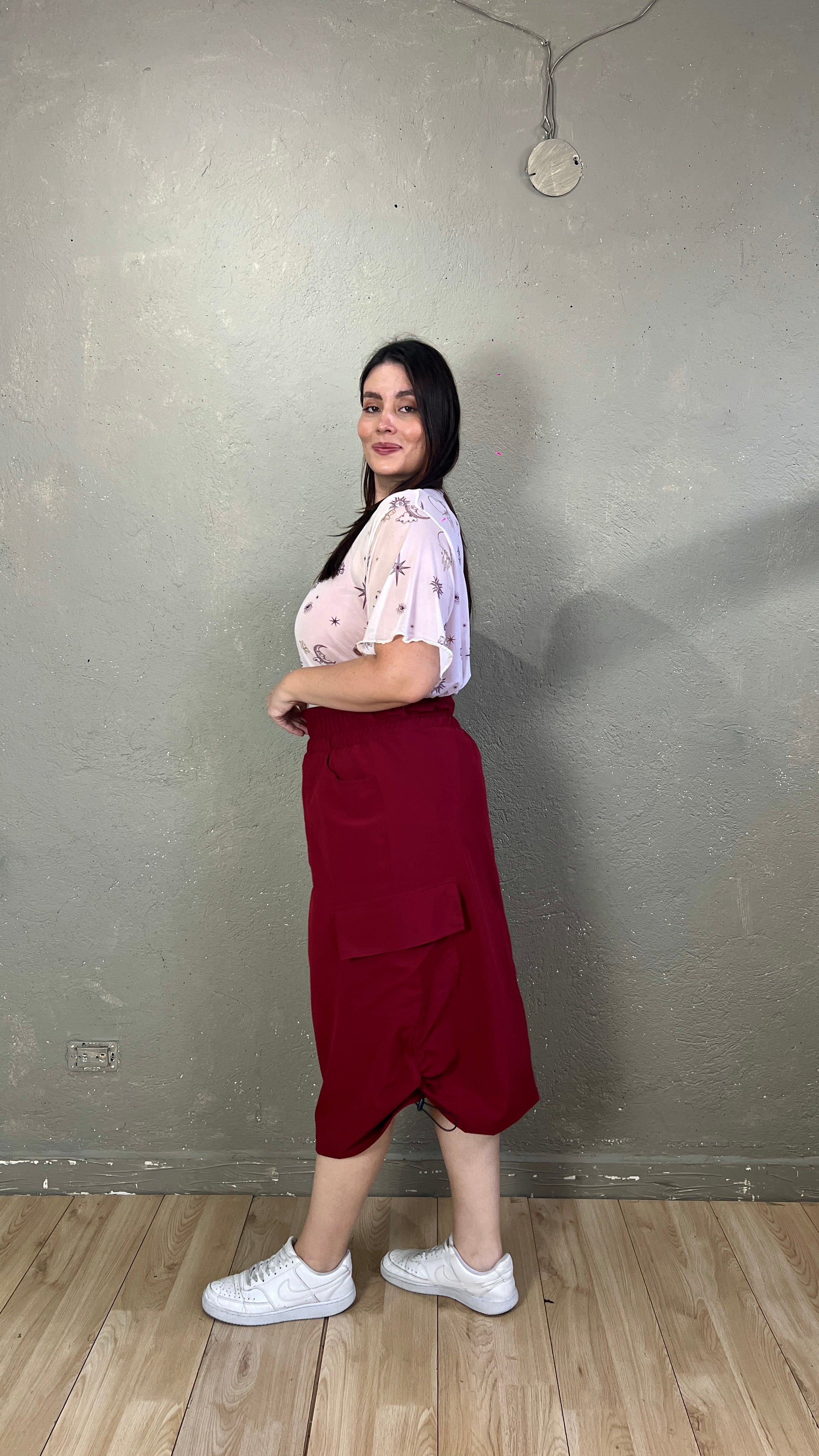 FALDA PARACHUTE VINO