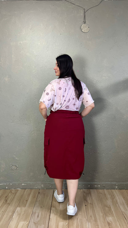 FALDA PARACHUTE VINO