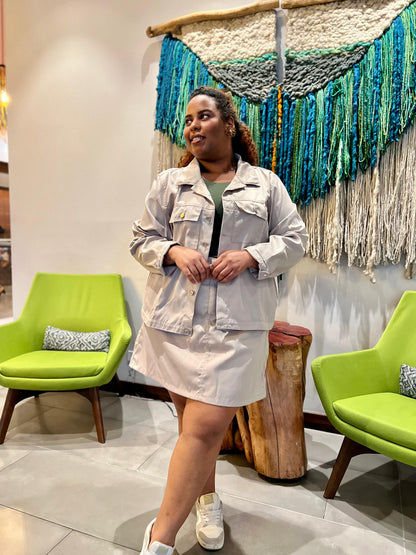 CHAQUETA OVERSIZE TAUPE